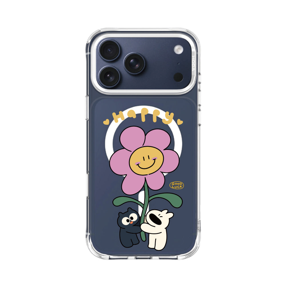 微笑花朵 – 阿耀與黑寶 MagSafe 晶石 Ultra 手機保護殼 iPhone 17 系列|HODA®