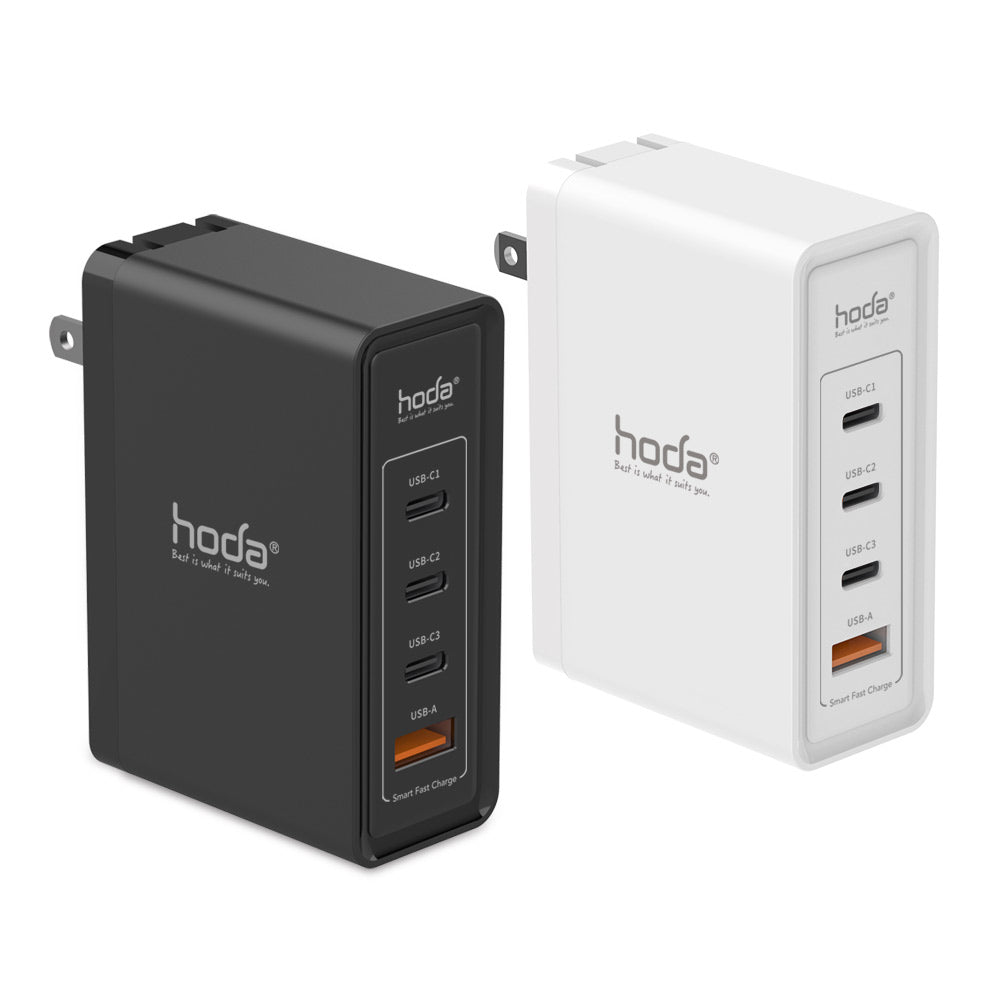 100W GaN氮化鎵智慧方型四孔電源供應器 / 極速智能充電器 | HODA®