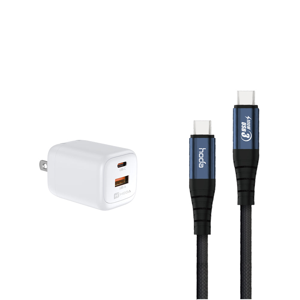 35W GaN 充電器 + USB-C TO C 充電線 組合優惠 | HODA®