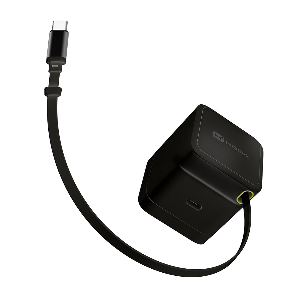65W GaN氮化鎵自帶伸縮線電源供應器 / 極速智能充電器 | HODA®
