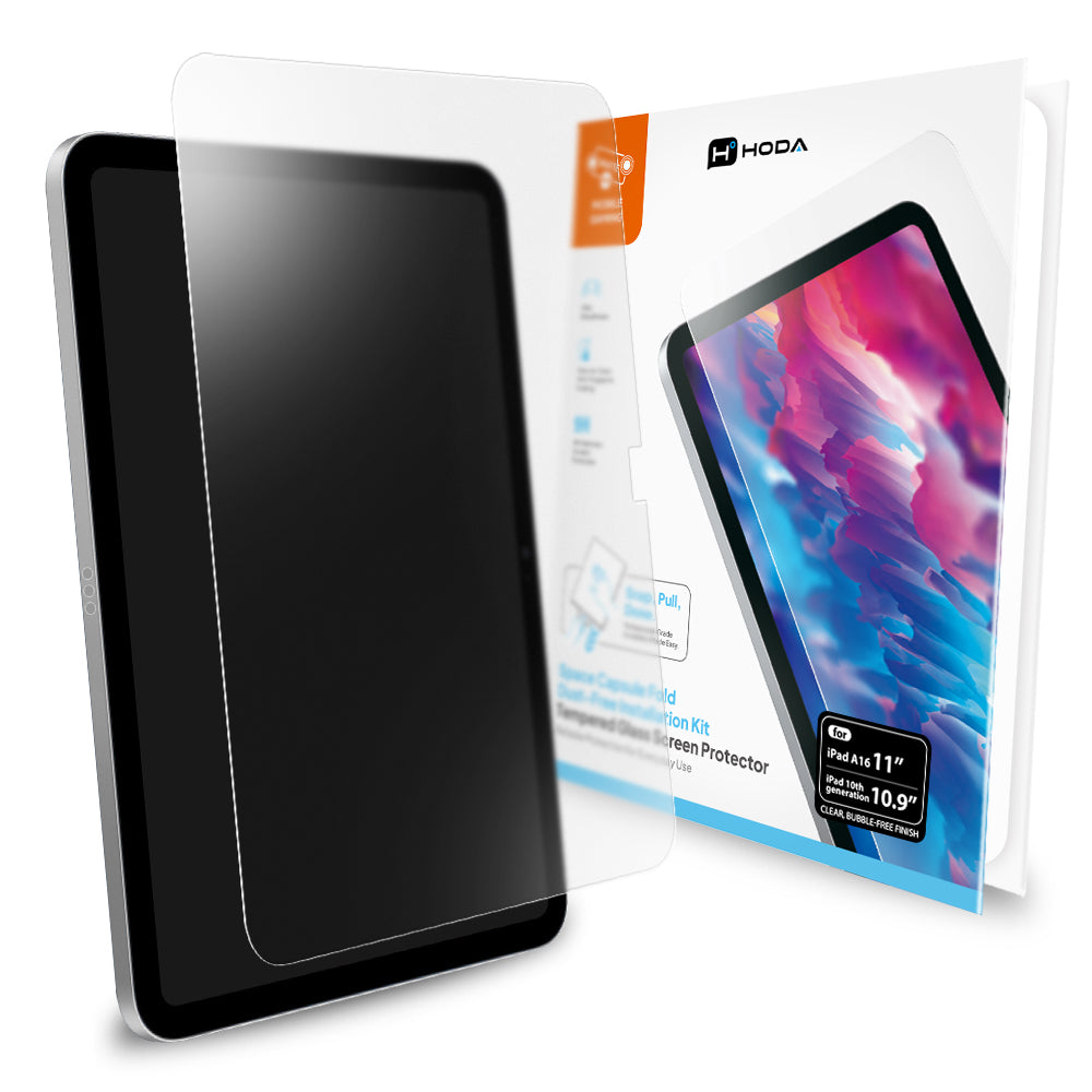 霧面玻璃保護貼 iPad A16 (11代) 11吋 / iPad 10代 10.9吋 附太空艙 Fold 貼膜神器 | HODA®