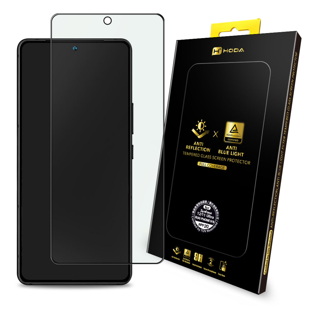 AR抗反射抗藍光玻璃保護貼 ASUS ROG Phone 9 / 8 系列 (德國萊因TÜV RPF20認證) | HODA®