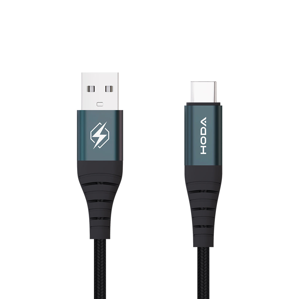 18W 3A USB 2.0【USB-A to C】120cm / 200cm 快速充電編織線材 | HODA®