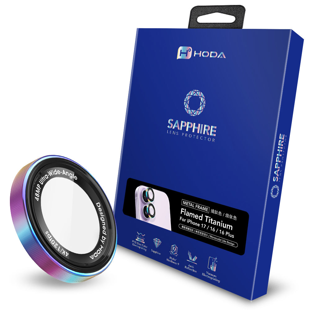 藍寶石單眼視覺設計鏡頭保護貼 iPhone 17 / 16 / 16 Plus (2顆/組) | HODA®