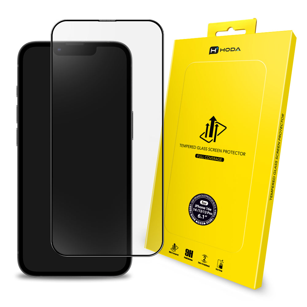亮面玻璃保護貼 iPhone 16e / 14 / 13系列 附無塵太空艙貼膜神器 | HODA®