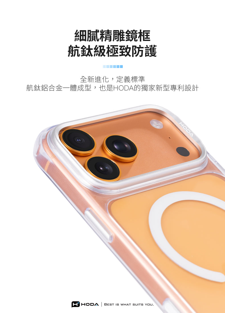 細膩精雕鏡框航太級極致防護全新進化,定義標準航鈦鋁合金一體成型,也是HODA的獨家新型專利設計HODAHHODA BEST IS WHAT SUITS YOU