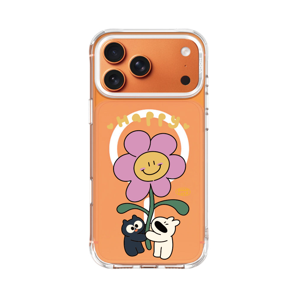 微笑花朵 – 阿耀與黑寶 MagSafe 晶石 Ultra 手機保護殼 iPhone 17 系列｜HODA®