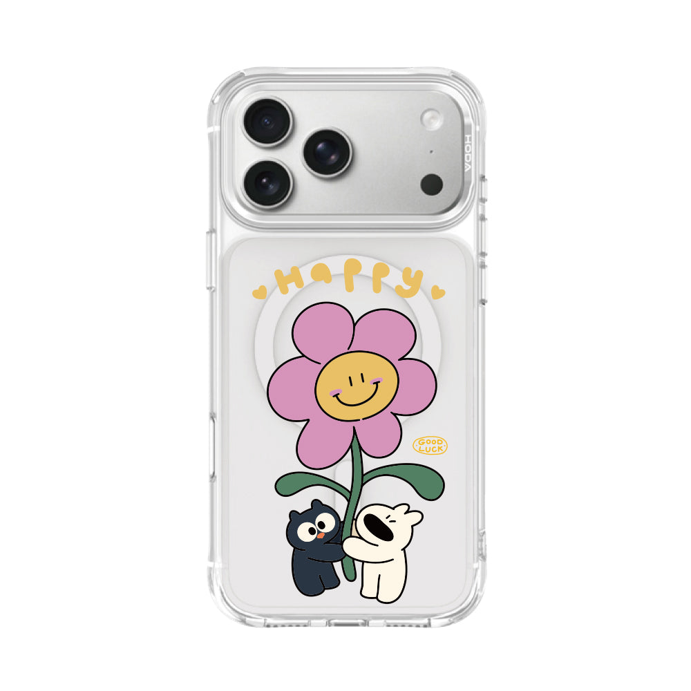 微笑花朵 – 阿耀與黑寶 MagSafe 晶石 Ultra 手機保護殼 iPhone 17 系列｜HODA®