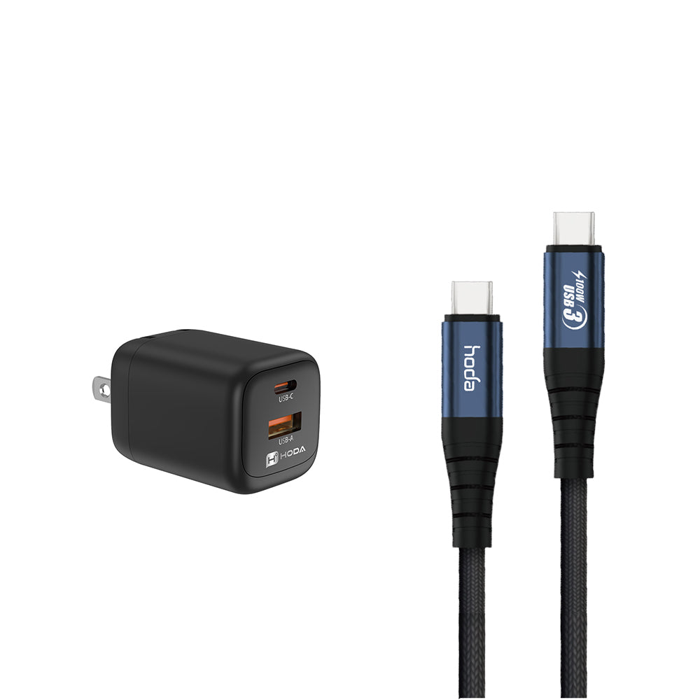 35W GaN 充電器 + USB-C TO C 充電線 組合優惠 | HODA®