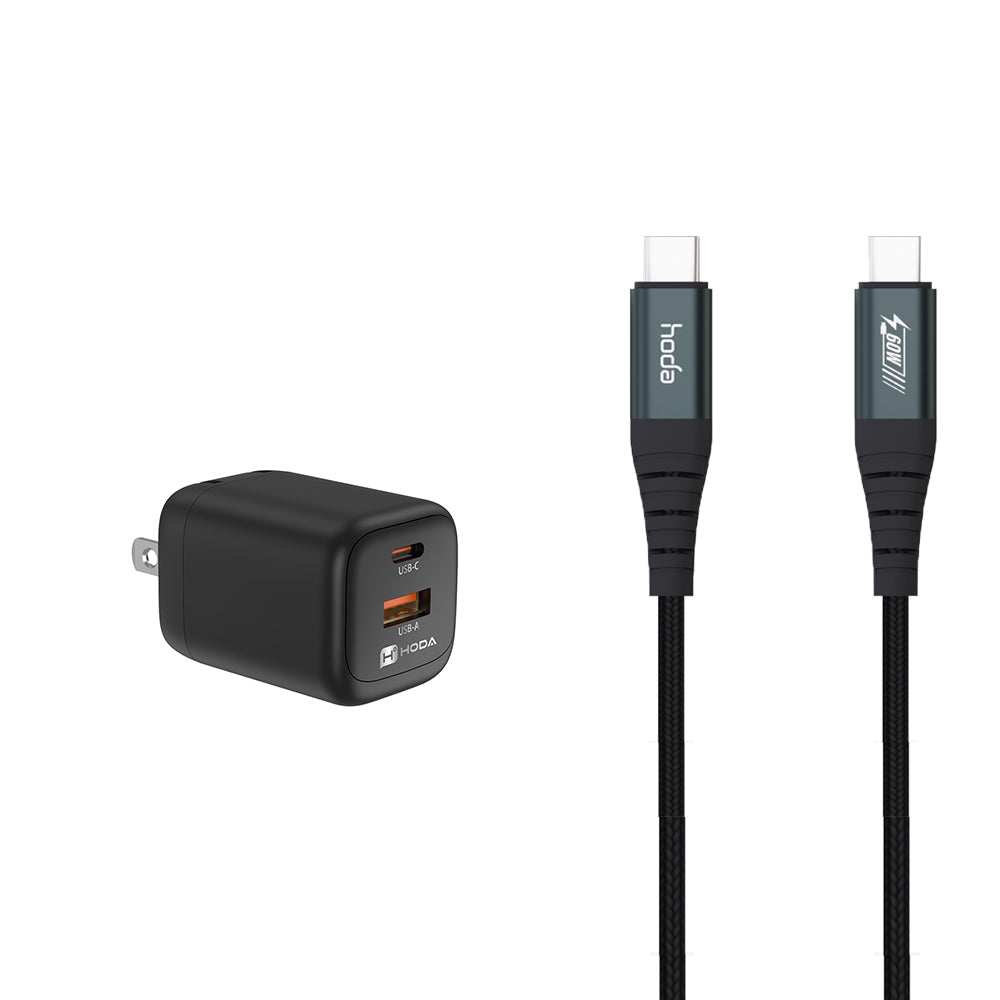 35W GaN 充電器 + USB-C TO C 充電線 組合優惠 | HODA®