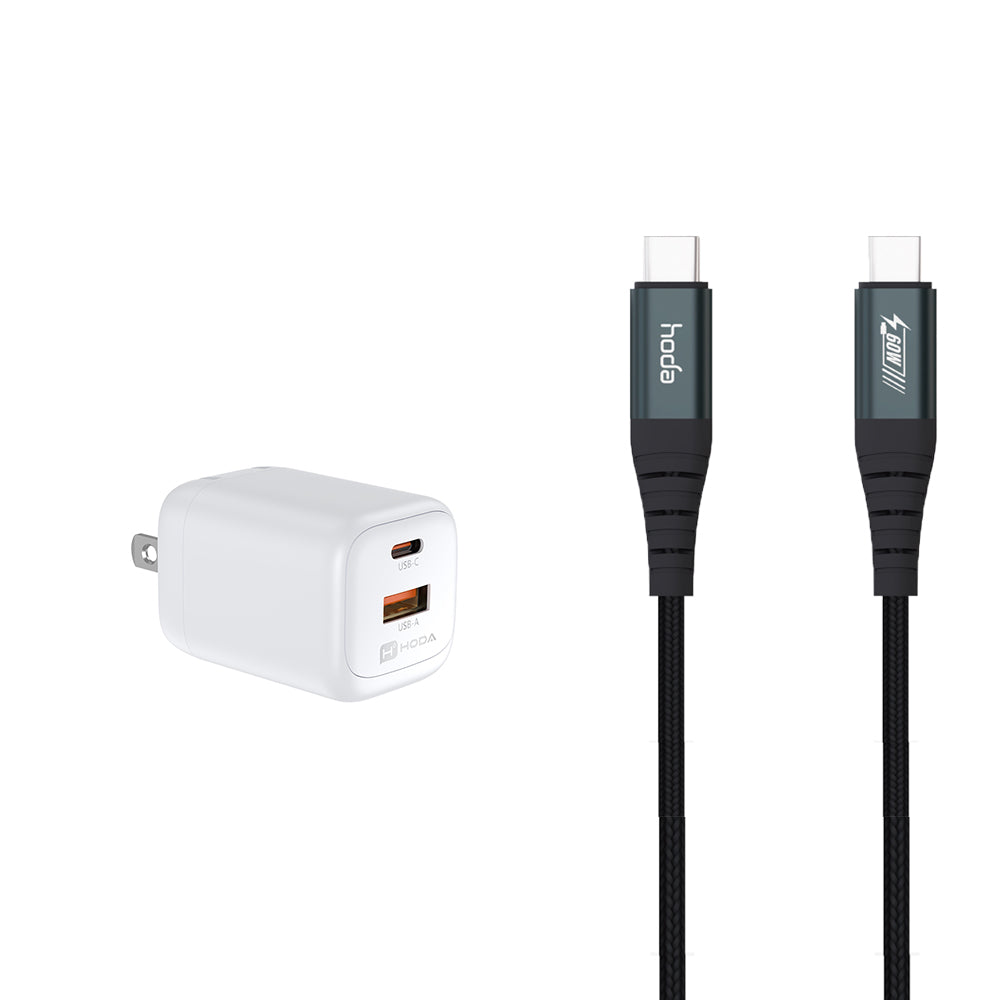 35W GaN 充電器 + USB-C TO C 充電線 組合優惠 | HODA®