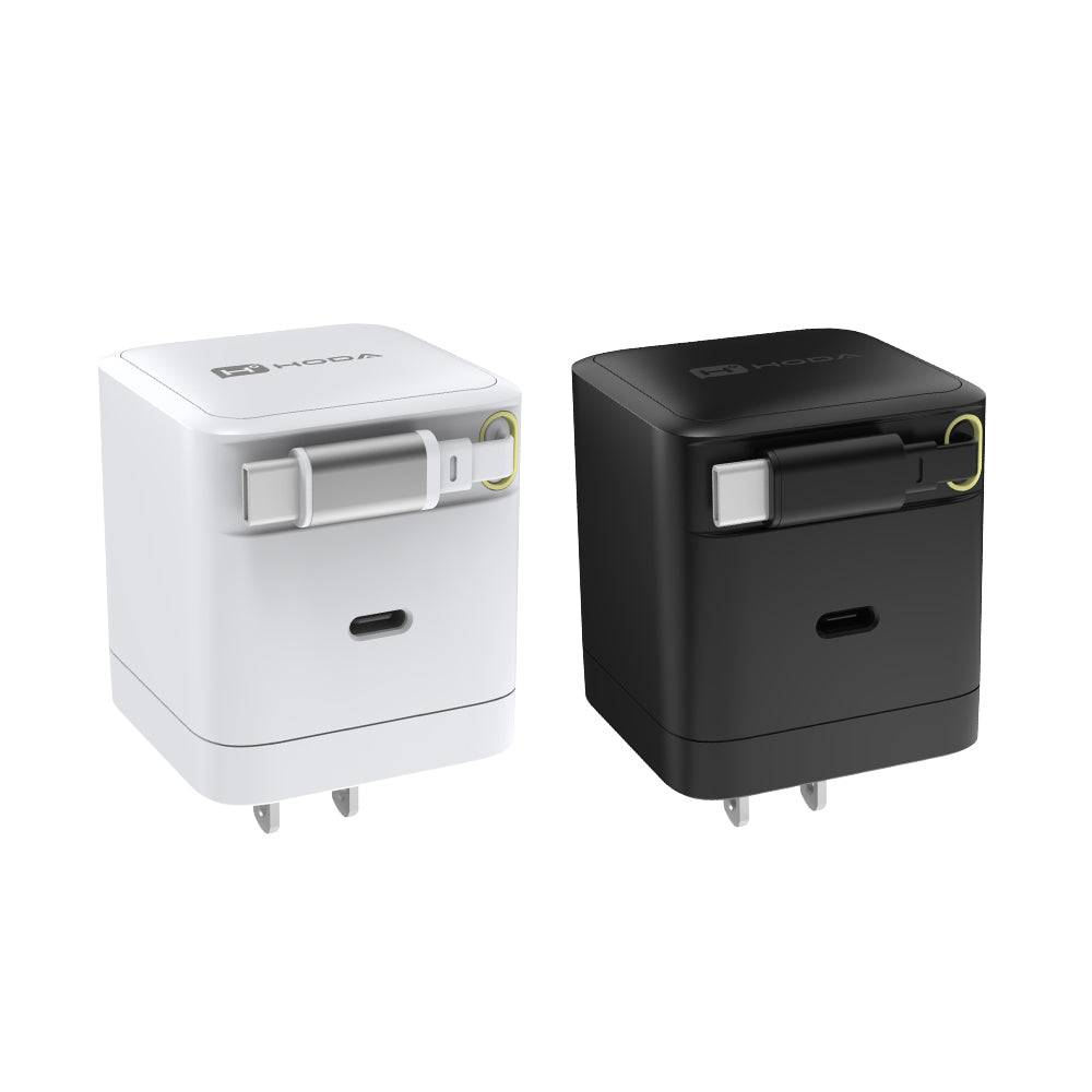 65W GaN氮化鎵自帶伸縮線電源供應器 / 極速智能充電器 | HODA®