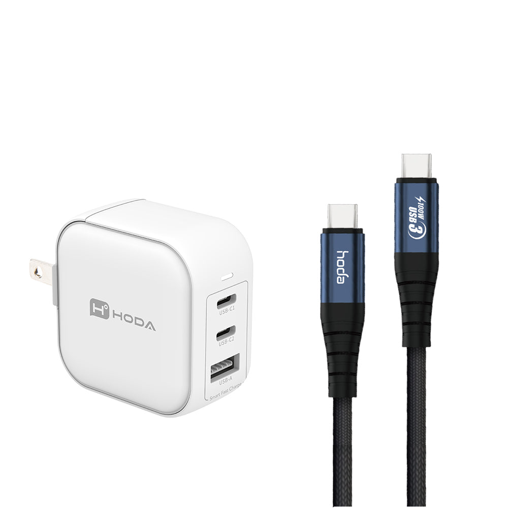 65W GaN 充電器 + USB-C TO C 充電線 組合優惠 | HODA®
