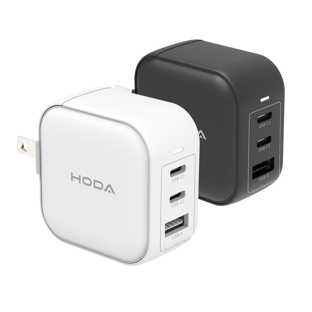 65W GaN氮化鎵智慧方型三孔電源供應器 / 極速智能充電器 | HODA®