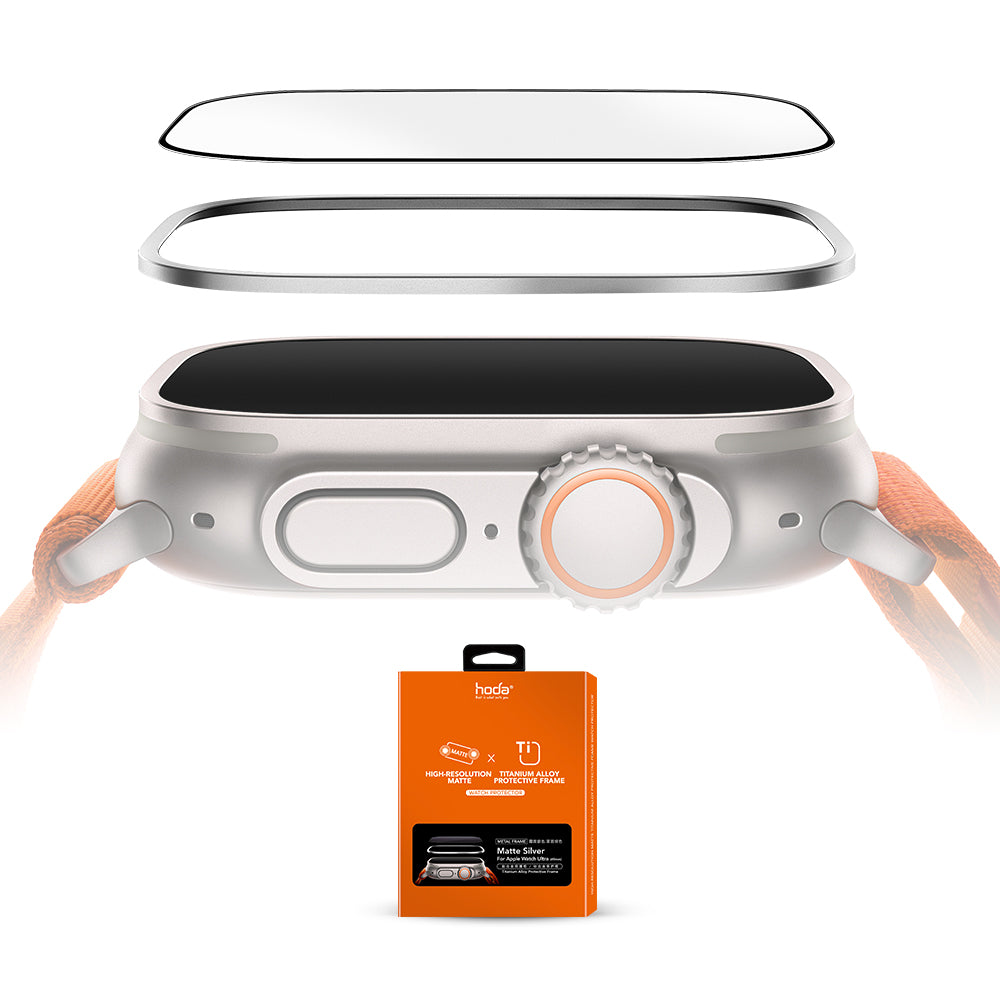 霧面玻璃保護貼 Apple Watch Ultra 3/2/1 49mm (附鈦合金保護框) | HODA®