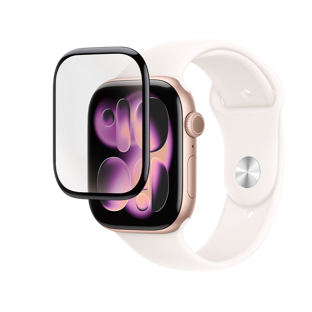3D熱彎曲面 亮面玻璃保護貼 Apple Watch 系列 附無塵滾輪太空艙貼膜神器 | HODA®