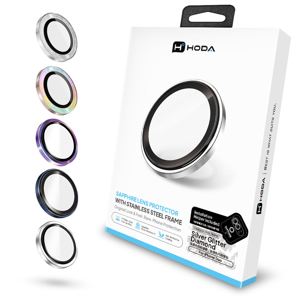 藍寶石不鏽鋼鏡頭保護貼 iPhone Duo (2顆/組) | HODA®