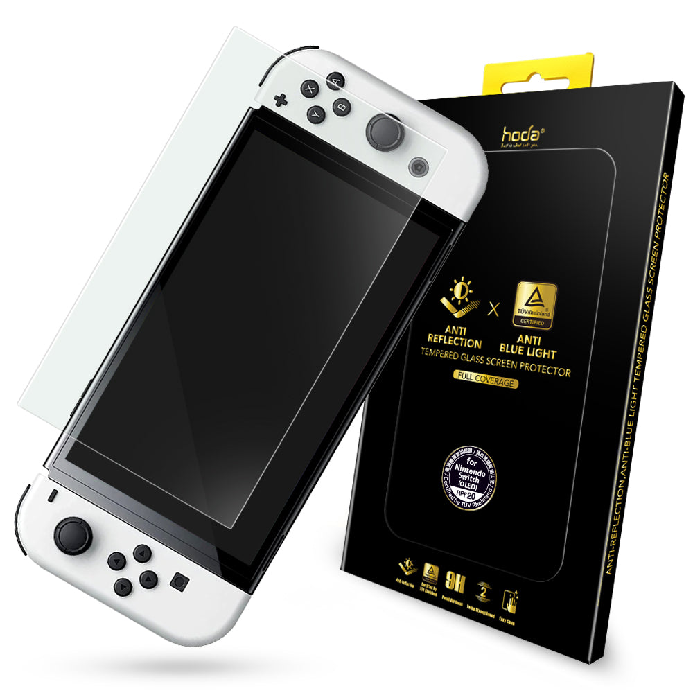 AR抗反射抗藍光玻璃保護貼 Nintendo Switch OLED 任天堂 (德國萊因TÜV RPF20認證) | HODA®