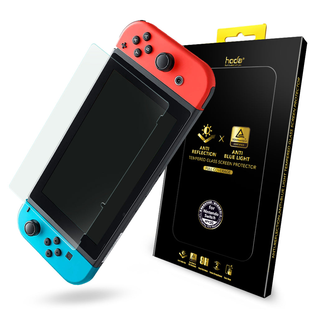 AR抗反射抗藍光玻璃保護貼 Nintendo Switch 任天堂 (德國萊因TÜV RPF20認證) | HODA®