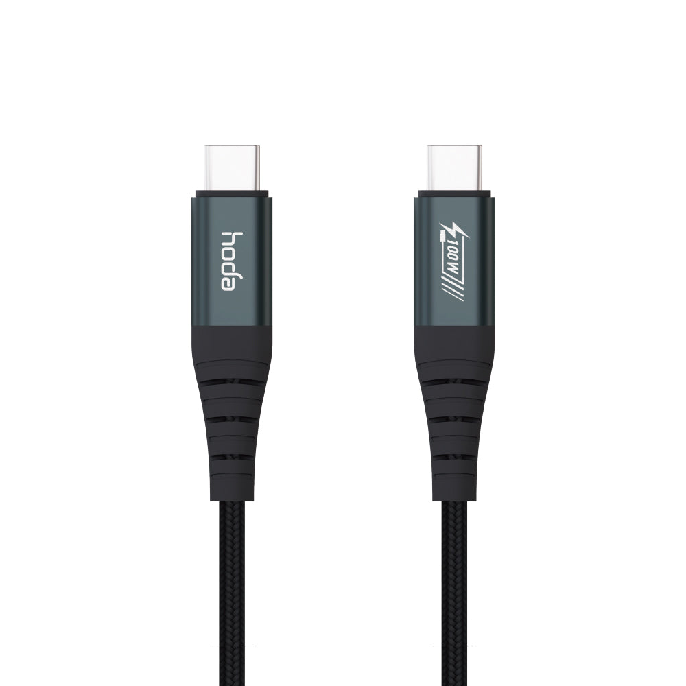 100W 5A USB 2.0【USB-C to C】120cm / 200cm 快速充電編織線材 | HODA®