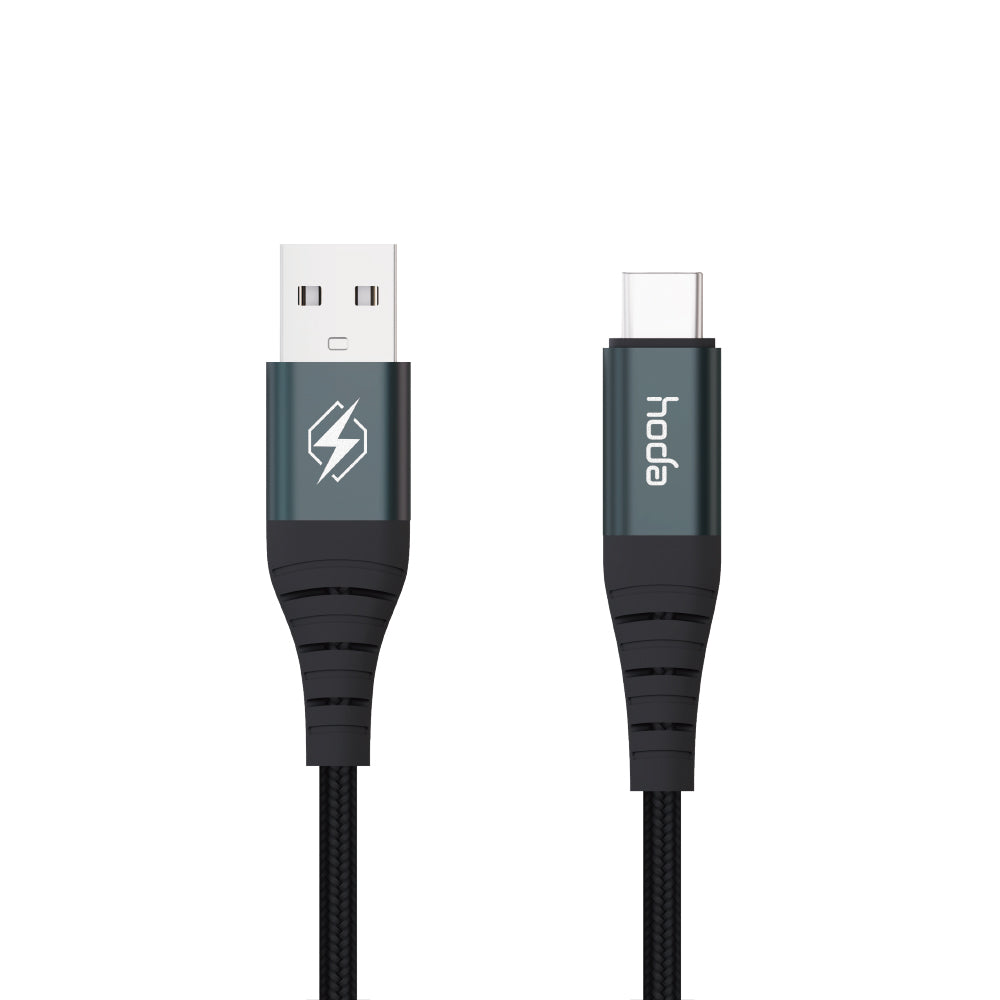 15W 3A USB 2.0【USB-A to C】120cm / 200cm 快速充電編織線材 | HODA®