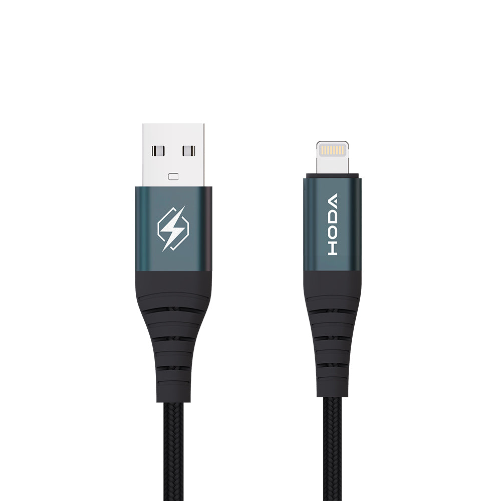 2.4A USB 2.0【USB-A to Lightning】120cm / 200cm 快速充電編織線材 | HODA®